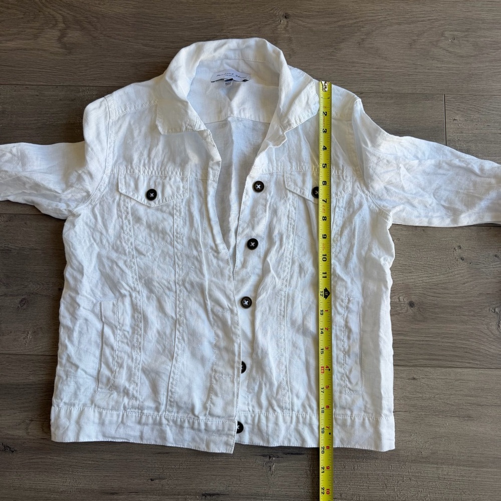 Michael Stars Jean Linen Jacket - white - size XS - Picture 5 of 8